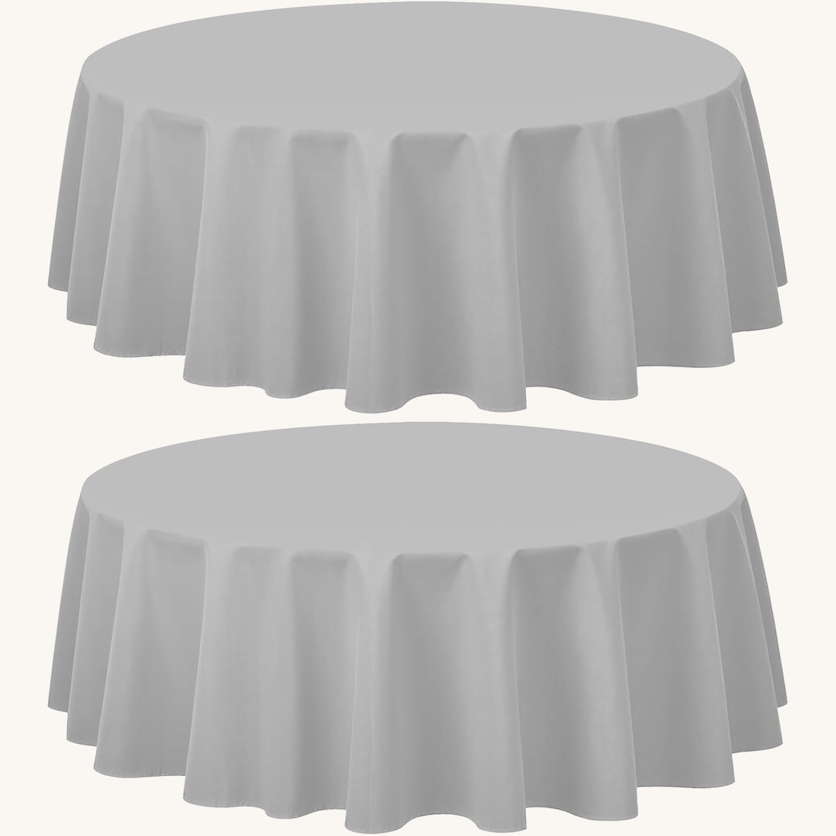 CXPSINC 2 Pack Premium Disposable Plastic Tablecloth 84 in Round Table Cover for Birthdays