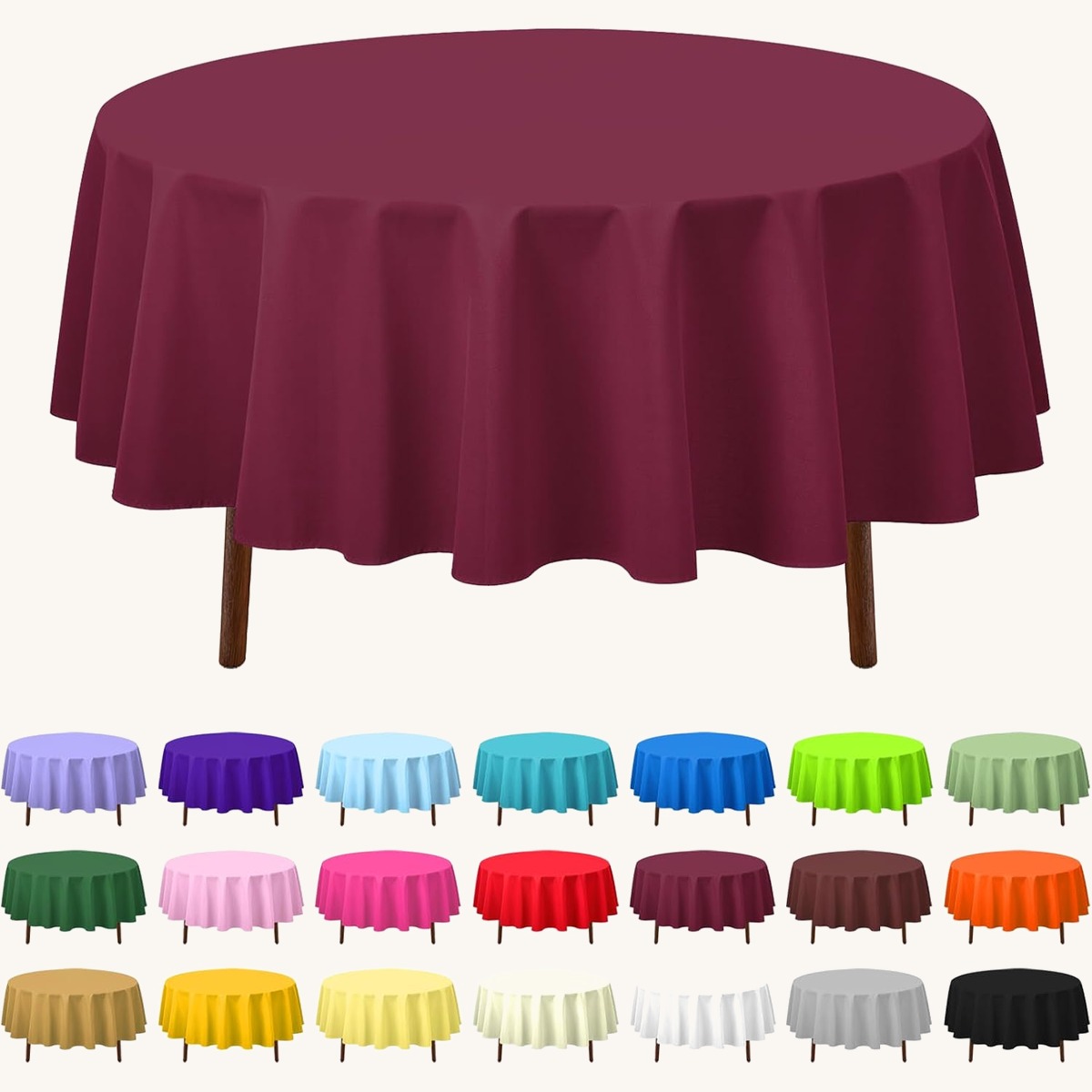 CXPSINC 84 inch round disposable tablecloths for banquet rounds